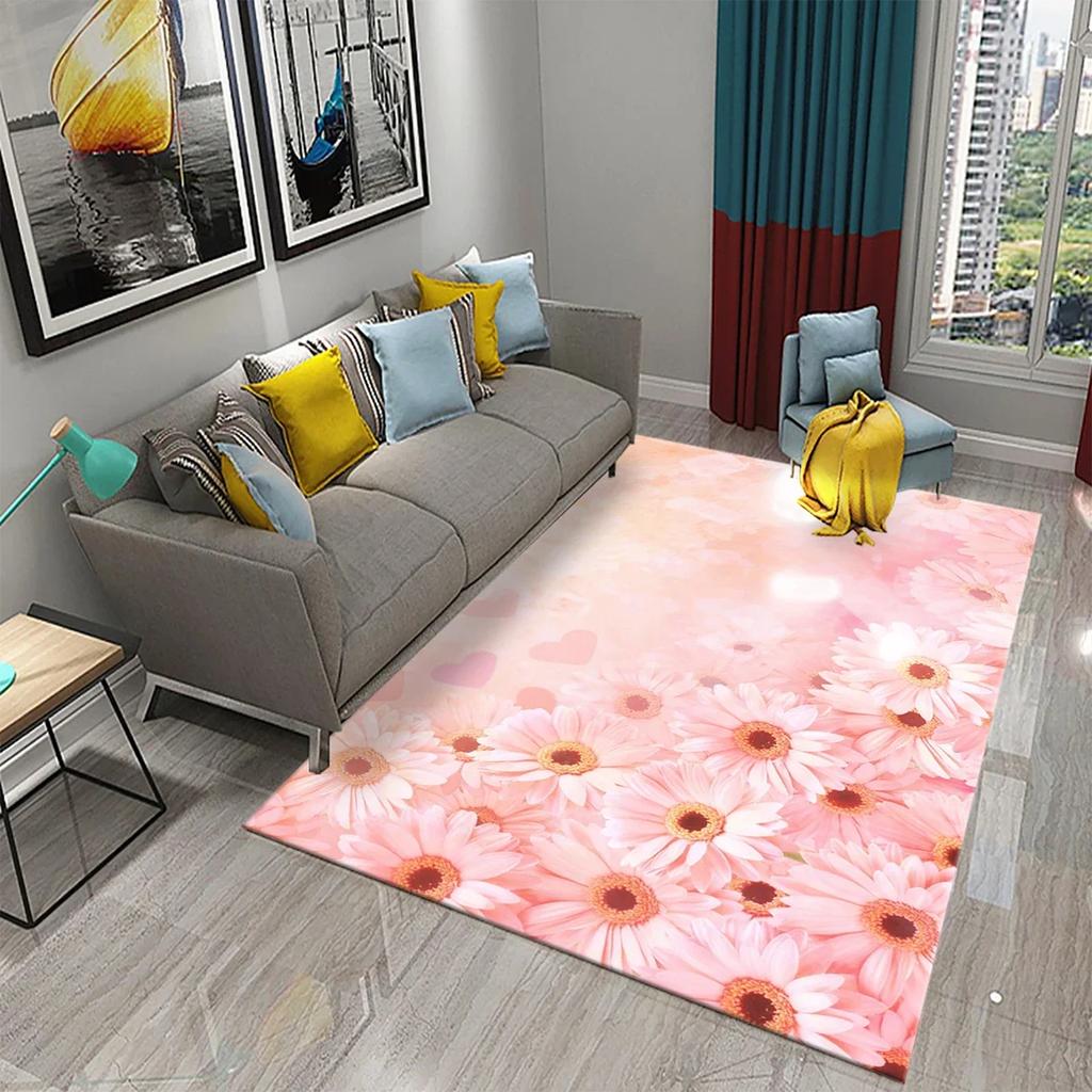 Colorful Broken Flower Carpet for Living Room Bedroom Decor Floor Carpet Sofa Coffee Table Area Rug Floral Door Mat Bathroom Mat