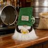 Handgefertigte Plüsch-Gnome mit Tasse, Ornament, Schreibtisch-Zwergenfigur für Heimdekoration und Feiertagsparty-Dekoration