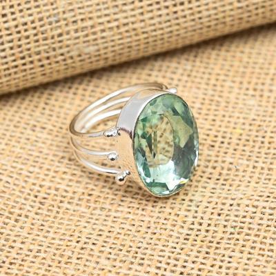 Aqua Apatite Gemstone 925 Sterling Silver Handmade Jewelry Lavish Ring Gift For Women