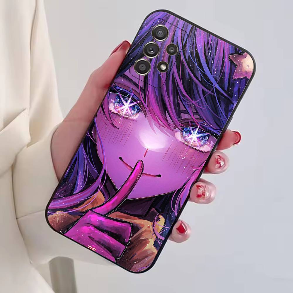 O-Oshi No Ko Anime Ai Hoshino Phone Case Black Silicone Soft For Samsung S25,S24,S21,S22,S23,S30,Ultra,S20,Plus,Fe,Lite