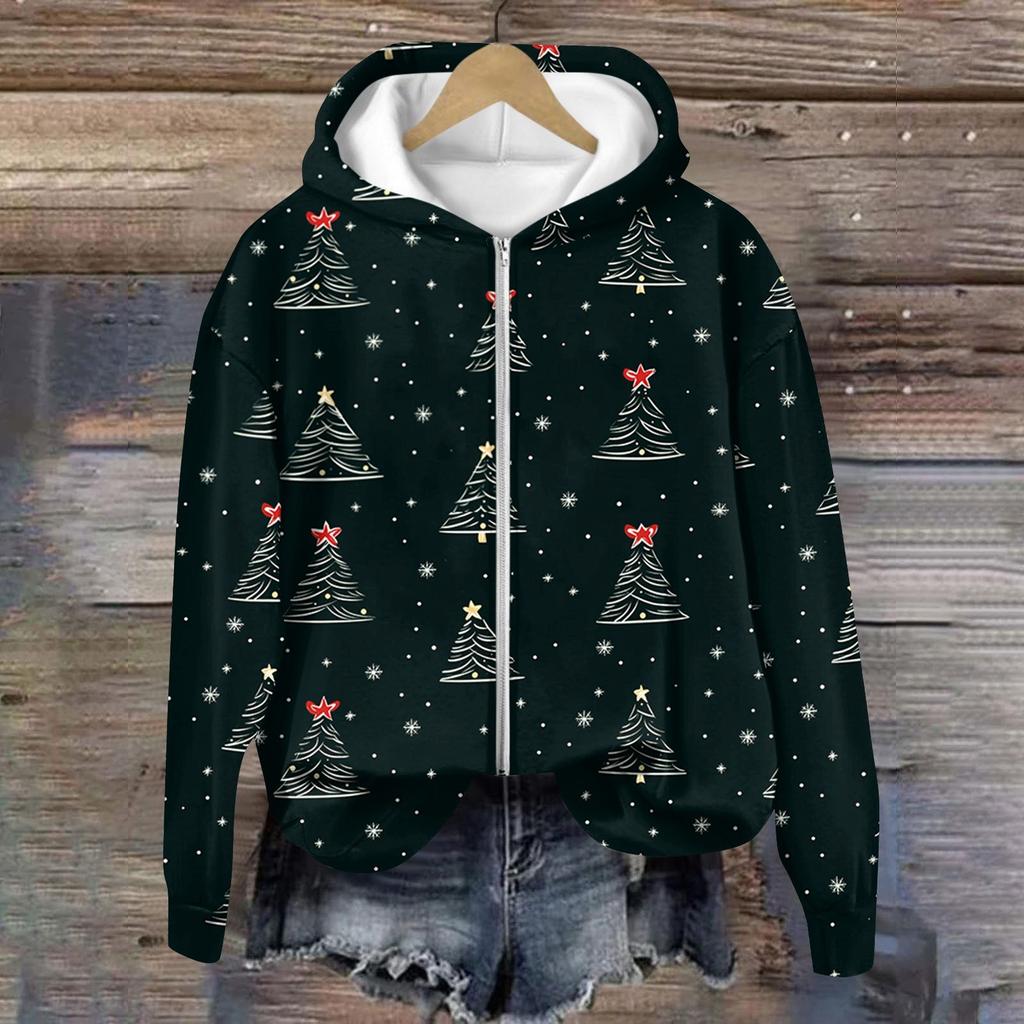 Jackets For Women Long Sleeve  Zip Up  Print Outerwear Casual Jackets