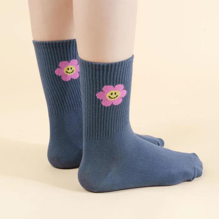 Kiki Yasocks Women's Fashion Socks Simple Flower Band 6 Colors