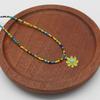 Daisy  Bead Short Sunflower Necklace Summer Rice Bead Necklace Jewelry