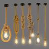 Hemp Rope Chandelier Retro Industrial Style Restaurant Coffee Shop Milk Tea Clothing Store Window Personality Single Head Lamp