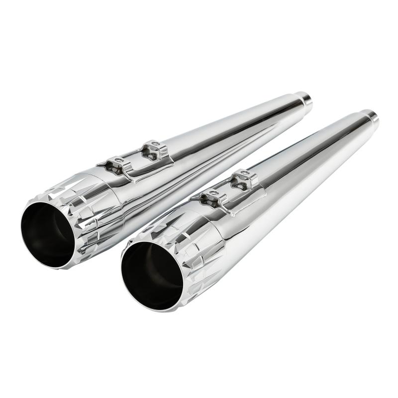 Motorcycle 4" Megaphone Tappered Slip On Dual Exhaust For Harley Road King Glide 1995-2016