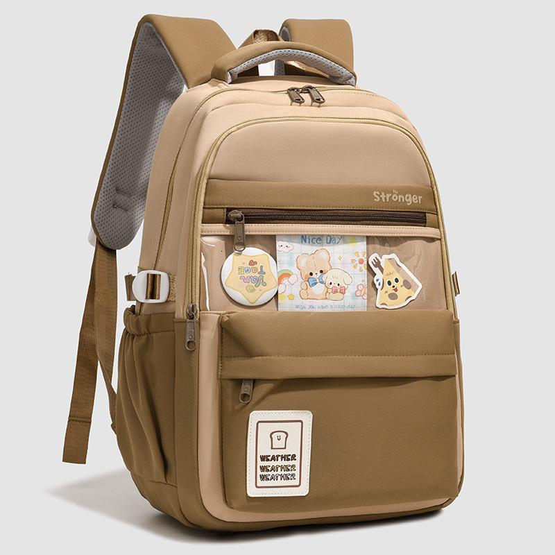 Ins Cute Backpack Large Capacity Campus Junior High School High School Students Contrasting Colors High Value Schoolbag Primary School Schoolbag