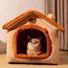 All-Season Detachable Washable Pet Kennel Semi-Enclosed Cuddly Pet House Warm Cat Bed