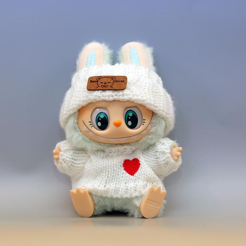 

Набор одежды для куклы-подвески Лабубу: Свитер Sit Sit Party 1-го и 2-го поколения с вышивкой в виде сердца