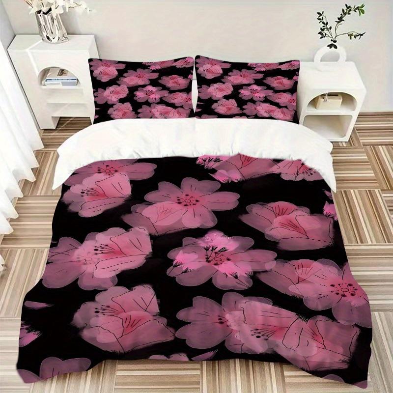 3pcs Cherry Blossom Pattern Bedding Set, Breathable And Soft, Suitable for All Seasons Machine Washable, Suitable for Bedroom Decoration,yy250822152