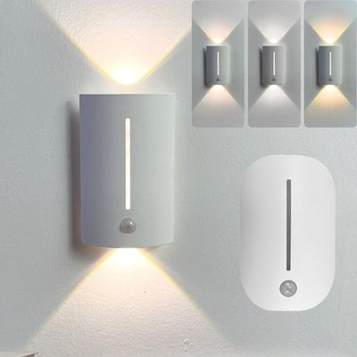 Eye Friendly Motion Sensor Night Light Soft Lights 3 Colors LED Wall Sconce Stick-on Linkage Magnetic Wall Lamp Garage