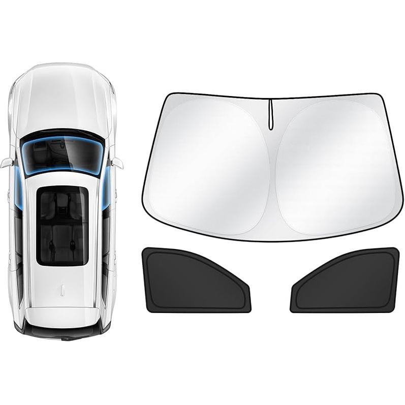 Karltys 3PCS Windshield Sun Shade For Chevrolet Chevy Tahoe -2025, Reflective Front And Side Window Sunshade For Chevy Tahoe, Foldable Sun Visor Chevy Tahoe