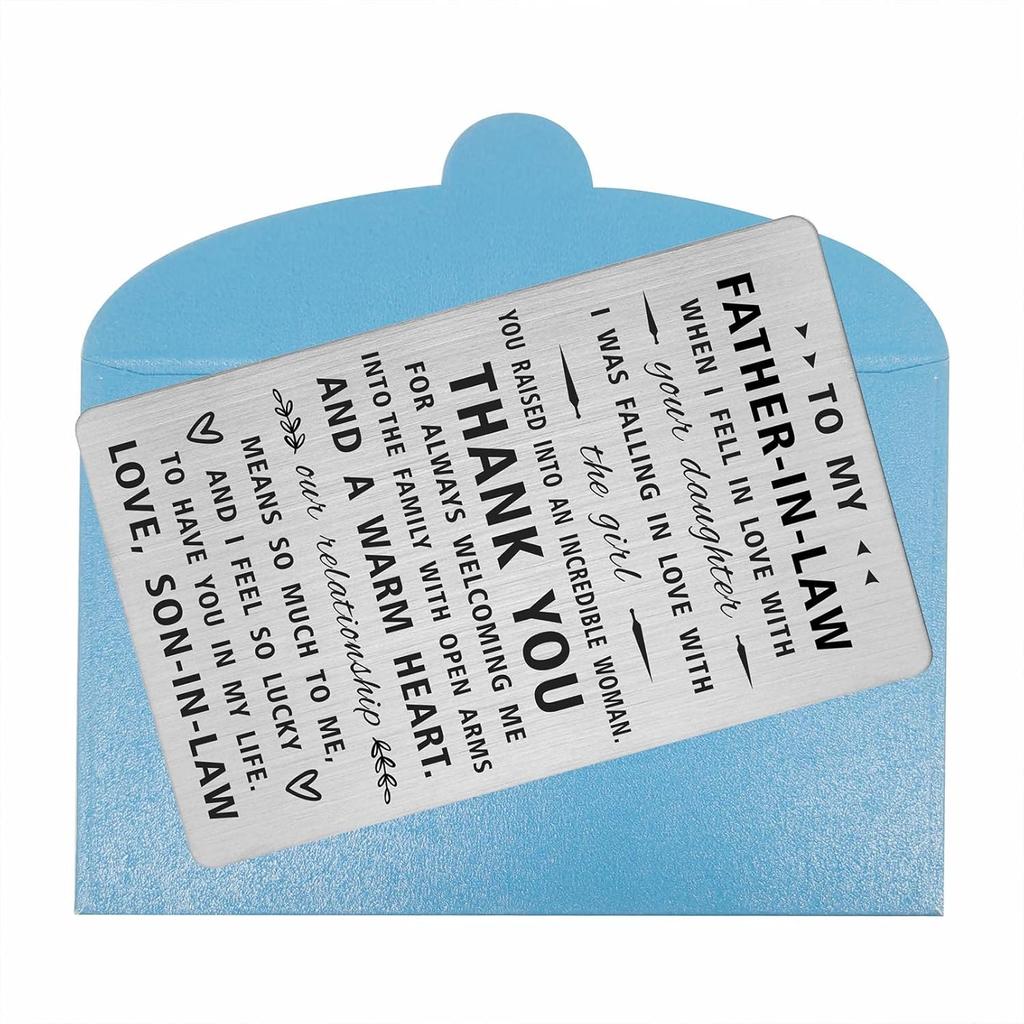 Yobent Father In Law Gift from Son In Law, Wallet Card for Father-In-Law from Groom, Father of The Bride Gifts, Unique Father In Law Wedding Day