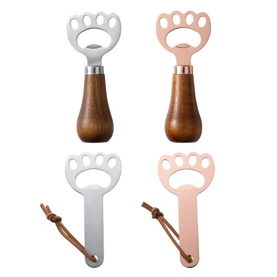 Yousheng Cat Paw Bottle Opener, Acacia Wood Beer Cap Remover, Cute Vertical Stand Opener with Lanyard, Home Bar Kitchen Gift