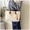 Large Capacity Fashion Tote Bag Women Detachable Charm Faux Leather Shoulder Bucket Purse Commuter Handbag