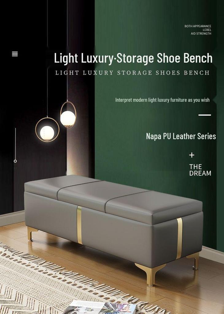 Multifunctional Storage Shoe Bench with Cushion for Entryway or Fitting Room