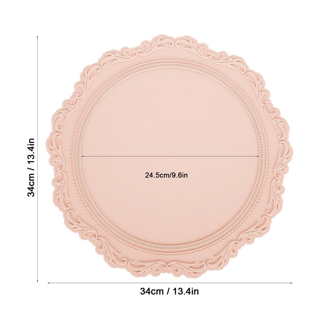 Nordic   Silicone Placemat Embossed Insulation Thickened Round Silicone Mat for Home Kitchen