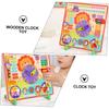 1Satz Multifunctional Wooden Toy for Interactive Clock Learning Game Weather Recognition Early Education Activity