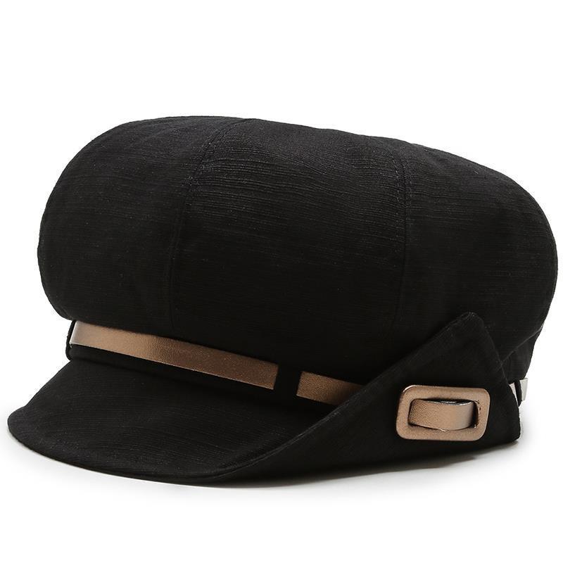 Korean Style Face-Slimming Octagonal Beret for Large Heads - Fashionable, Versatile, Small-Brim Fisherman Hat for Spring and Autumn