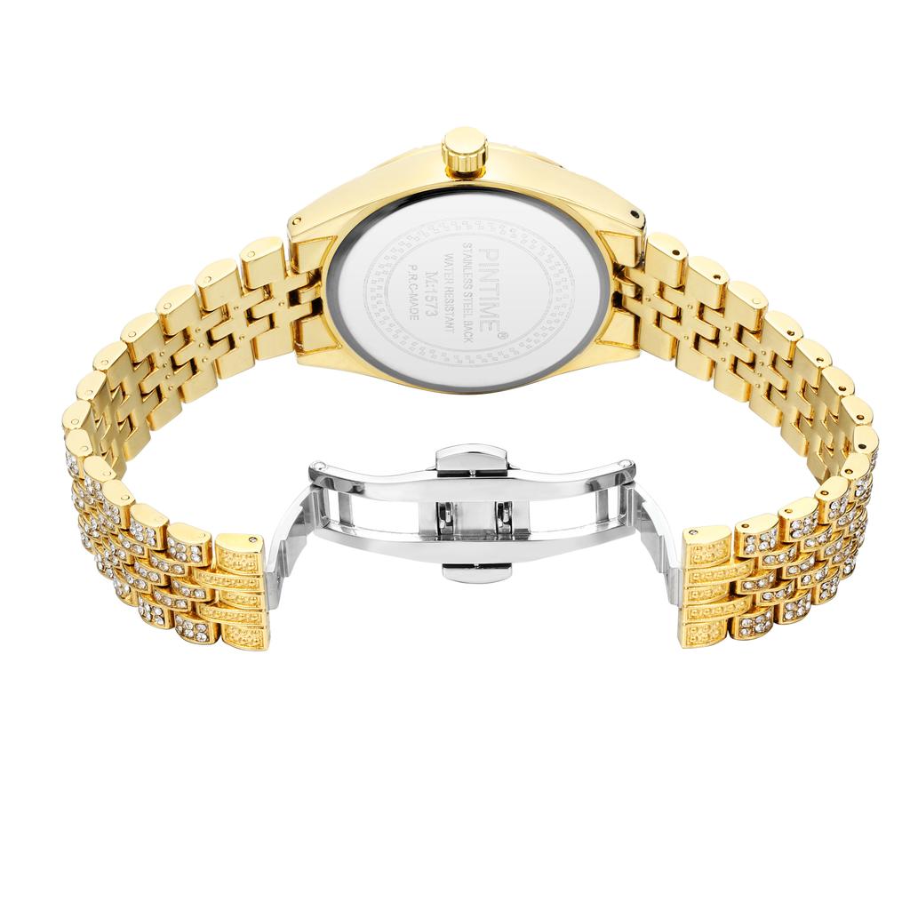 Zegarek Męski Luksusowy Biznesowy Wodoodporny Z Diamentami Zewnętrznymi Zegarek Dla Mężczyzn Stalowy Pasek Zegarek Kwarcowy Casual Prezent Popularny Produkt