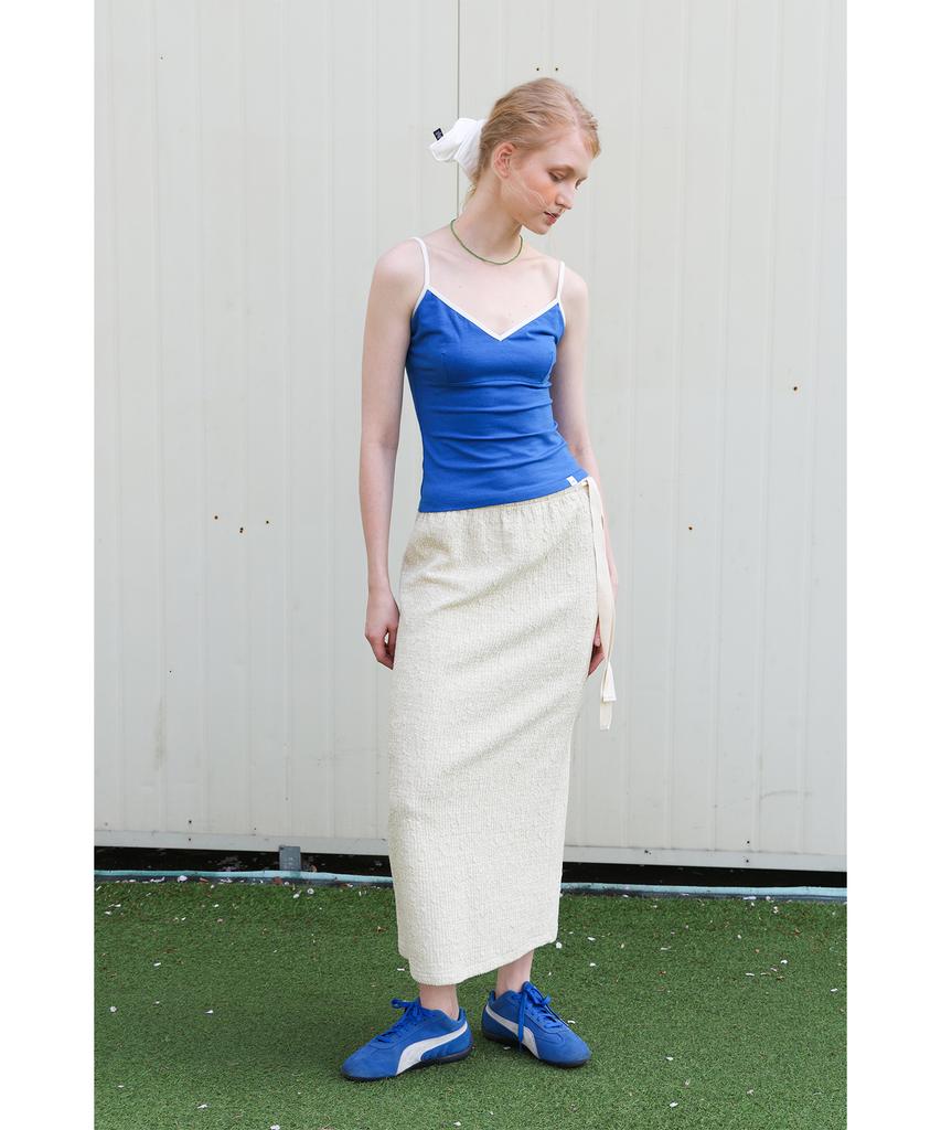 Forev Melange Knit Long Skirt - Sage Green