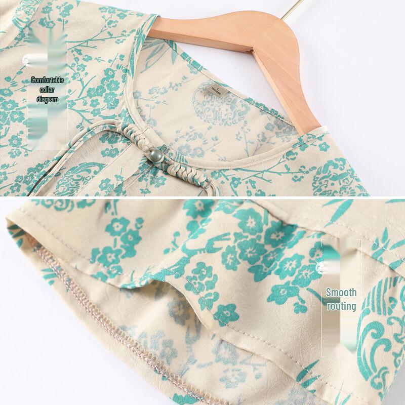 Elegant Stand-Up Collar Breathable Shirt Set for Middle-Aged Women