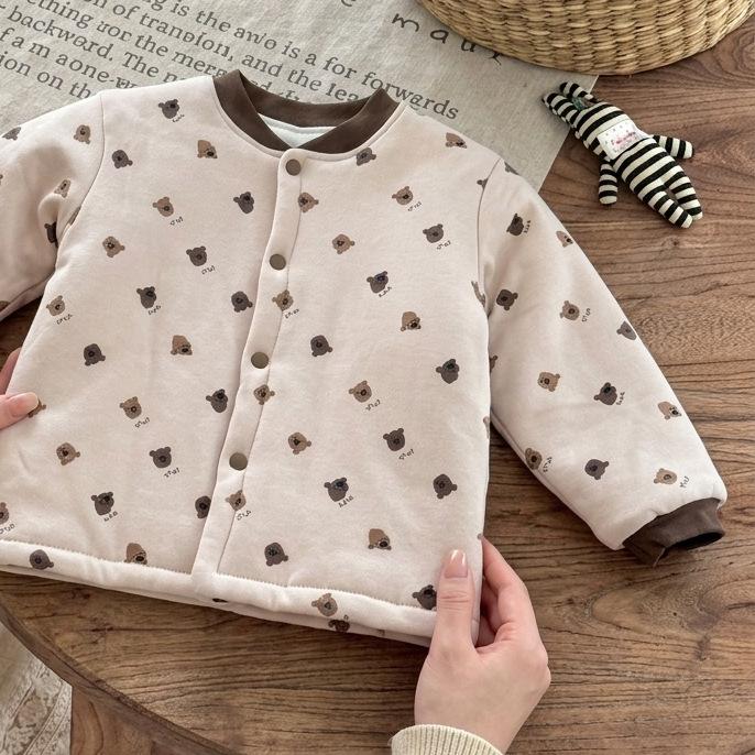 Machine washable handmade cotton-padded jacket, children's cotton-padded jacket, student school uniform with thickened warm boys cotton-padded jacket