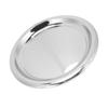Stainless Steel Round Serving Tray 35cm Mirror Polished Metal Silver Bar Tray Circular Serving Platter for Drinks