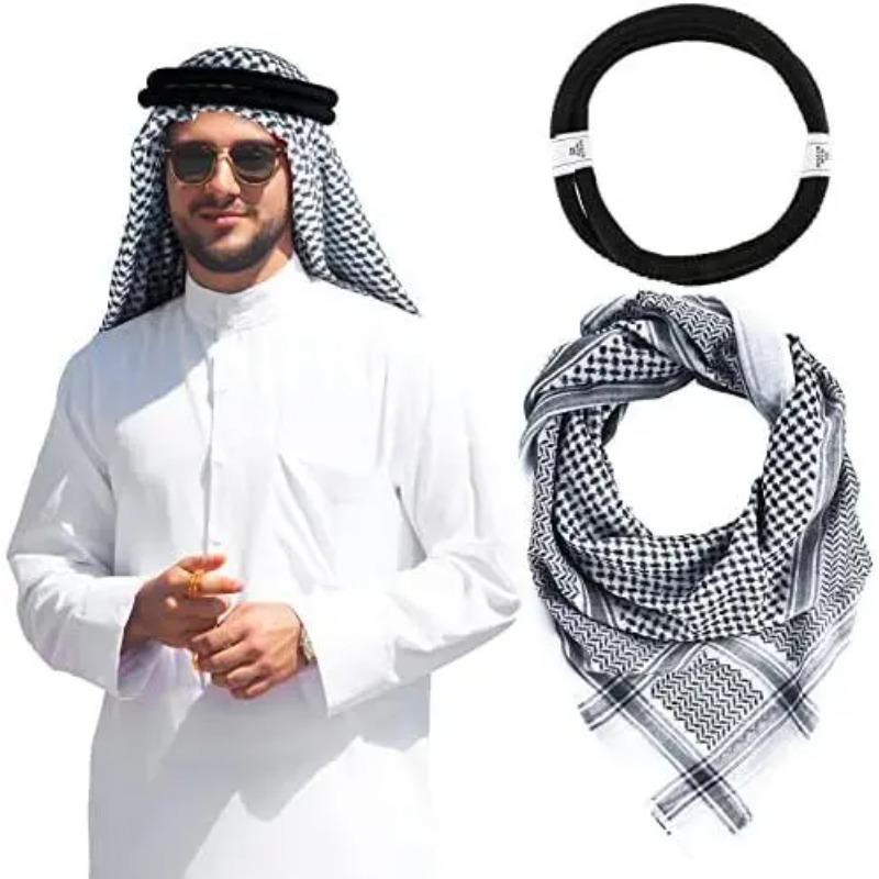Islamisk Foulard Skjerf Menn Arabisk Hodeplagg Hijab Skjerf Jersey Turban Arabisk Hodeplagg For Kvinner Muslimske Klær Bønn Turbante