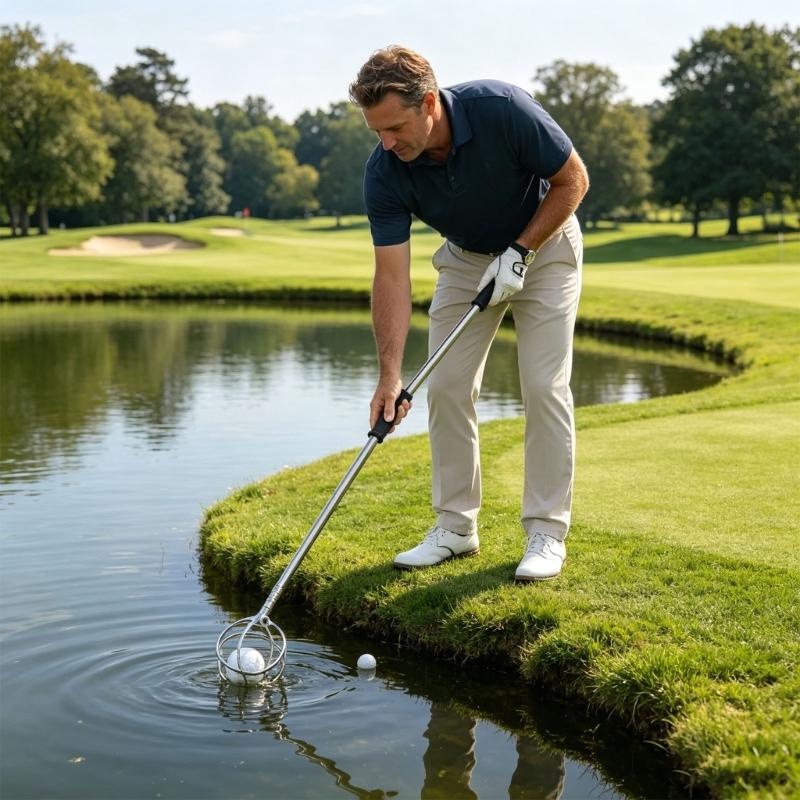 Metall-Golfballsammler Teleskopdesign Mit Sicherem Griff Für Einfaches Einsammeln Während des Spiels