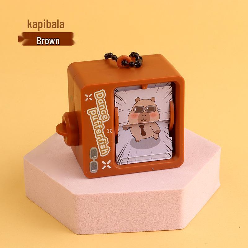Capybara Flipbook Keychain: Novelty Decompression Toy Pendant