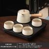Beige Ru Kiln Kung Fu Tea Set One Pot Four Cups Two Cups Outdoor Travel Small Set Ru Porcelain Hotel Teapot Tea Tray