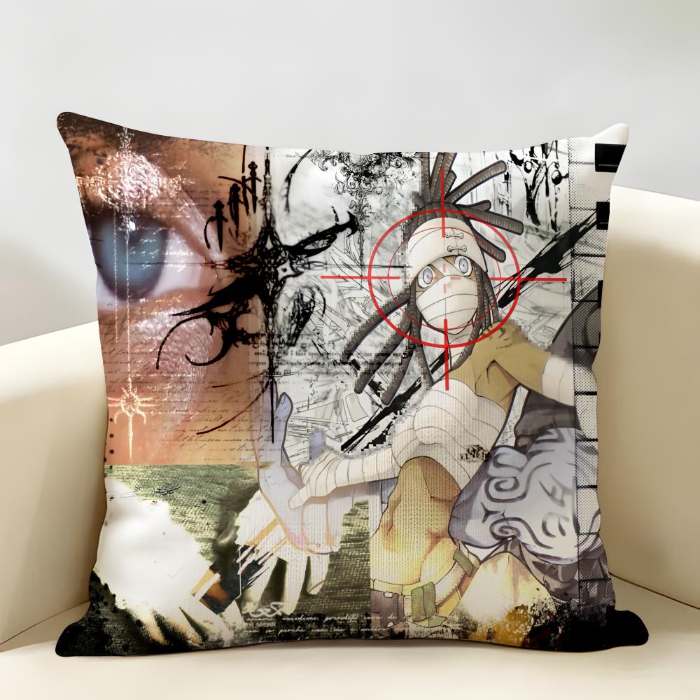 SSoul Eater Anime Evans Cushion Cover Natural Linen Organic Fabric DoubleSided Printing Room Sofa Decor Pillow Case