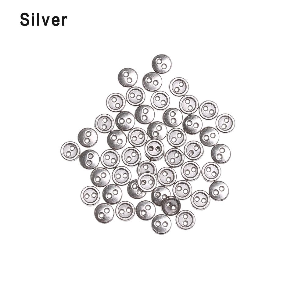 50Pcs 3/4/5/6mm Mini Metal Buttons for DIY Doll Clothes Cute Ultra-small Round Buckles Handmade Doll Clothing Sewing Accessories