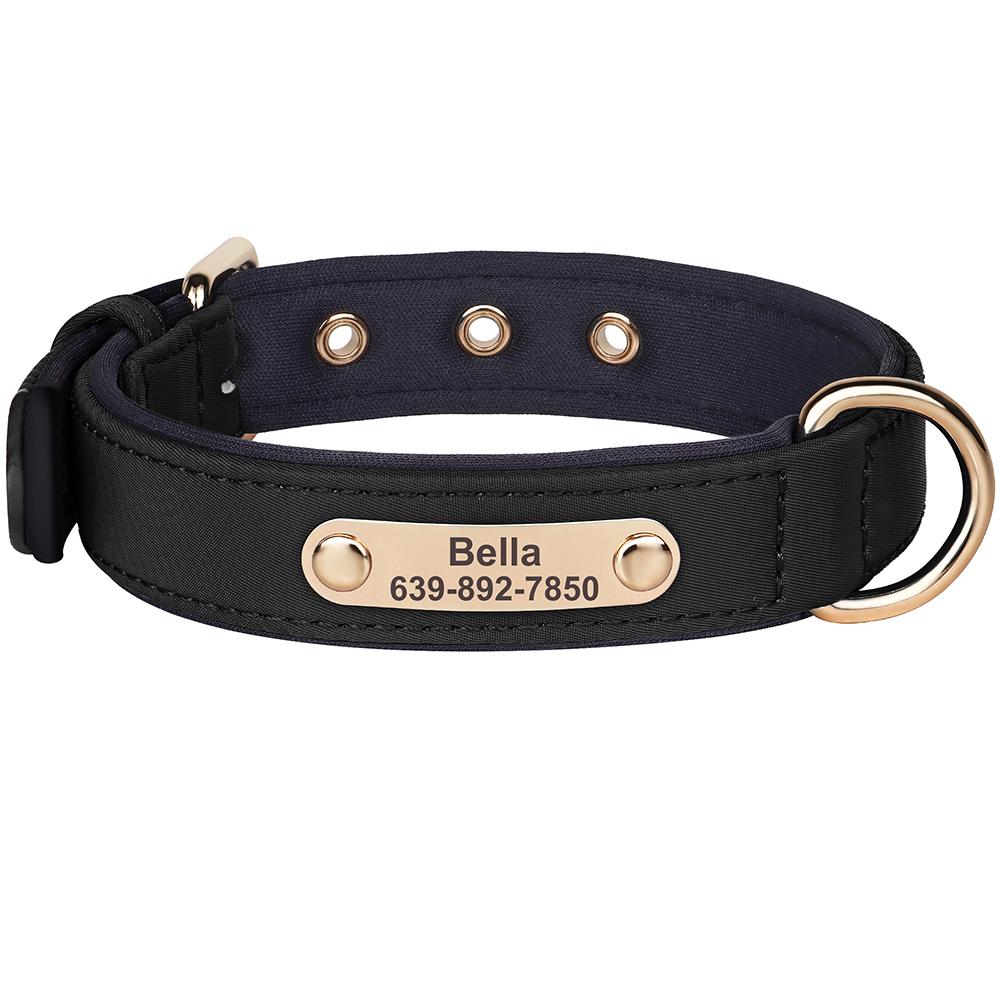 Custom Dog Collar Waterproof Nylon Dog Collars Soft Padded Puppy Pet Necklace for Small Medium Dogs Chihuahua Pug Breathable