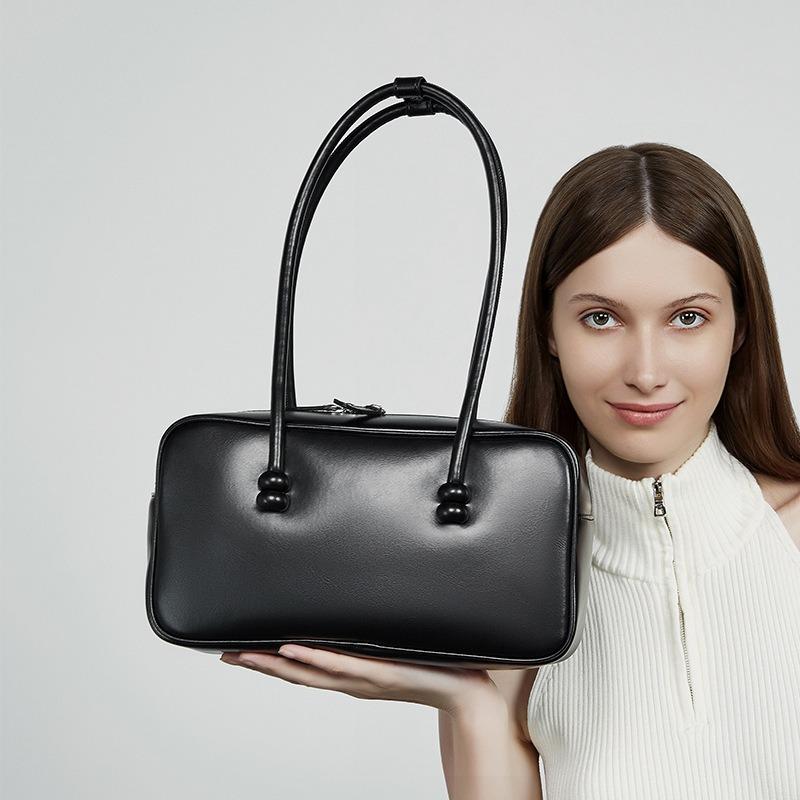 Leather underarm bag women's new large-capacity women's bag shoulder bag bowling bag