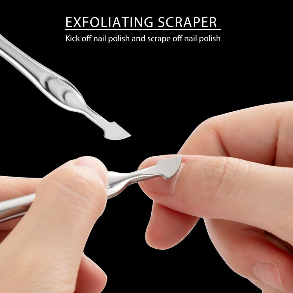 Cuticle Pusher with Fork Stainless Steel Cuticle Cutter Cuticle Remover Tool Easy To Use Nails Care Tool for Salons