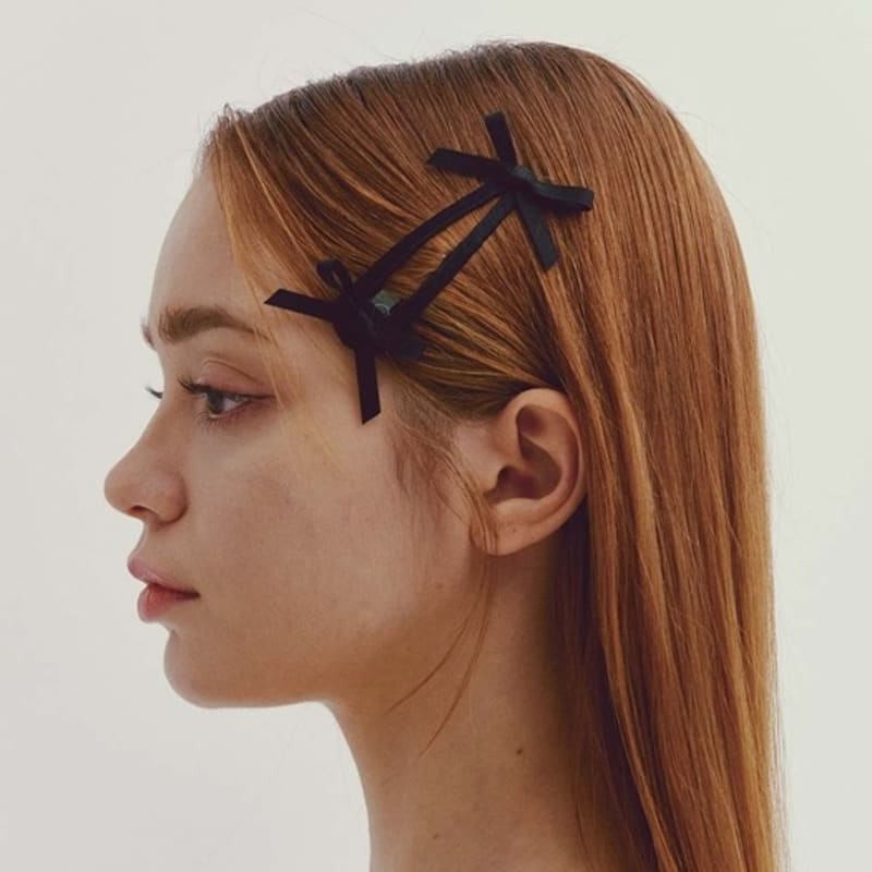 

hish petit ribbon clip - black black