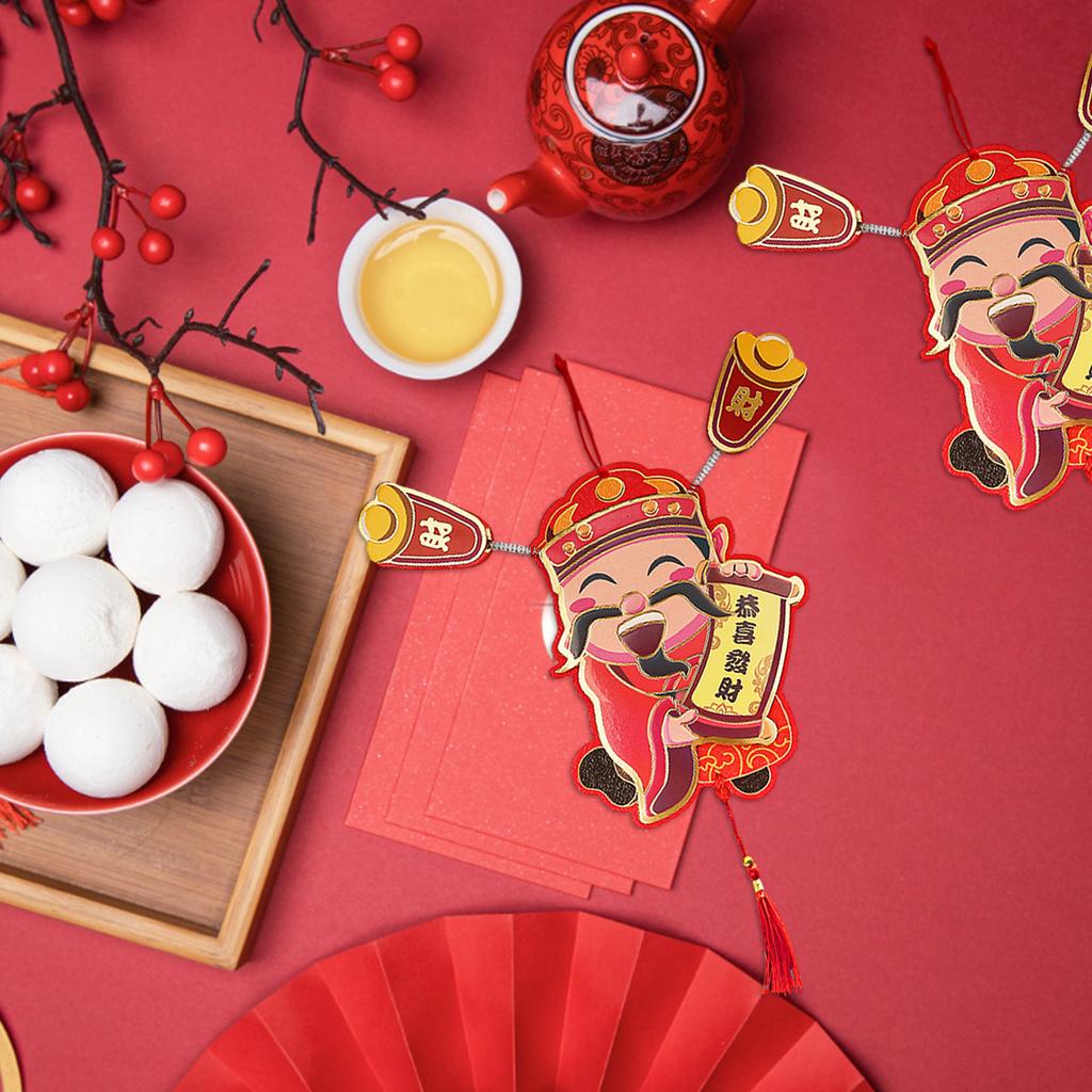 2024 Year of Dragon God of Wealth Hanging Ornament Living Room Potted Plant Tree Decoration Housewarming Red Envelope