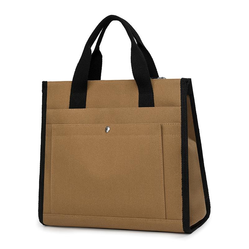 Canvas Bag Women's Large Capacity Multi-Pocket Tote Bag