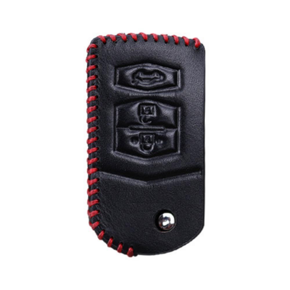 Leather Folding Car Key Fob Shell Cover Case Bag Protection For Mazda 2 Demio 3 5 6 CX7 CX9 RX8 MX5 Flip Remote Holder Protector