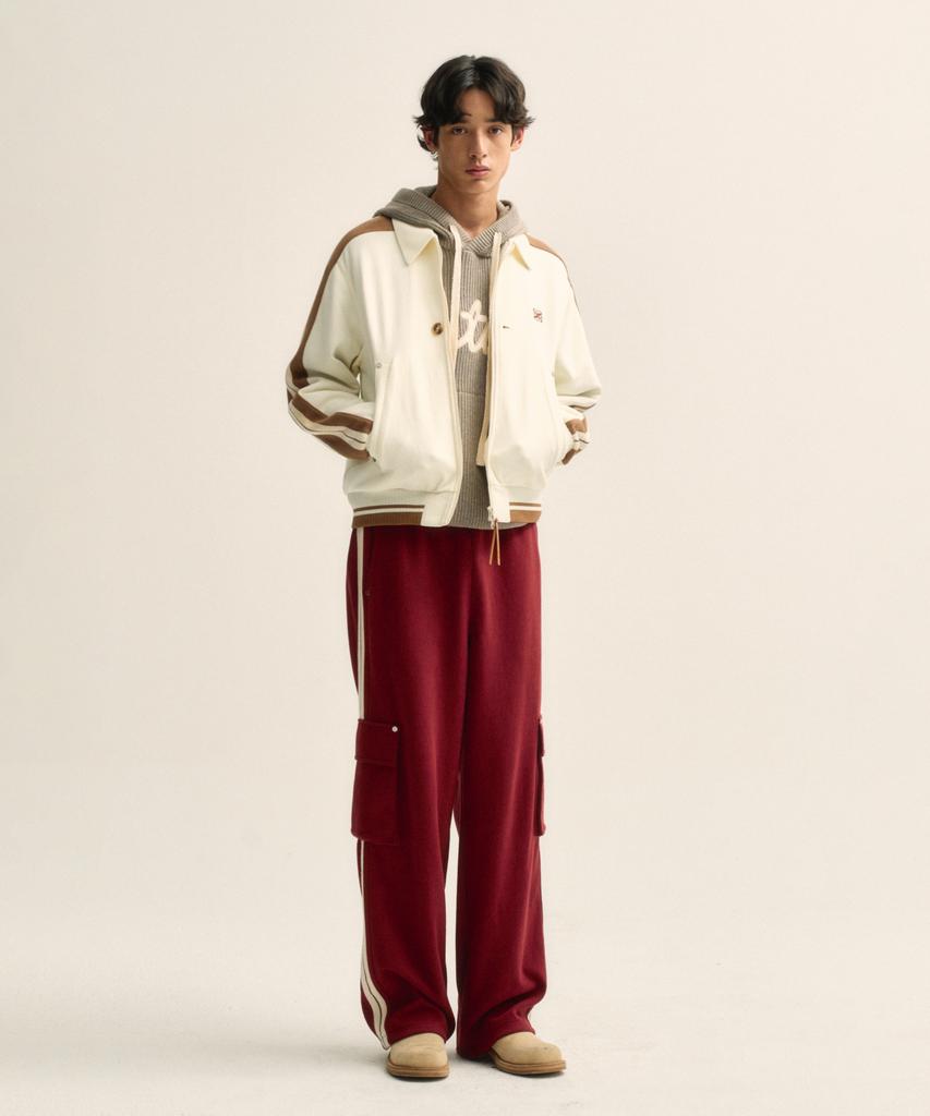 Satur Rawton Collar Track Zip-Up Jacket Resort Cream