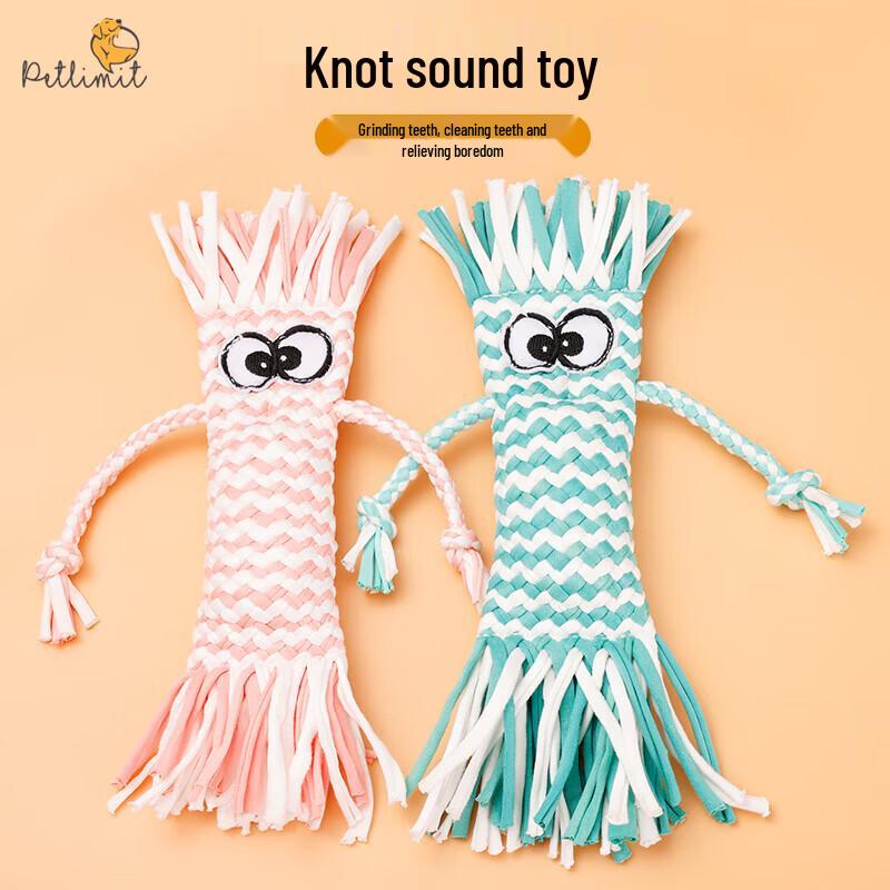Petlimit Durable Puppy Teething and Sound Rope Toy Set