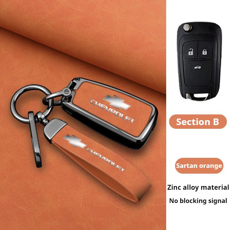 Funda de piel de aleación de zinc para llave de coche plegable, llavero para Chevrolet Cruze Aveo 2020-2024 BOLT Tracker Malibu Onix Cobalt Captiva Spark