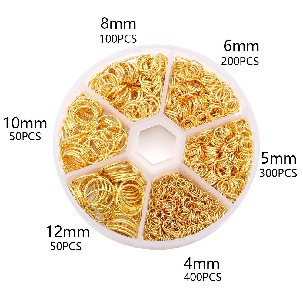 1100pcs/BOX 4 5 6 8 10 12mm Open Jump Rings Split Rings Link Loop Set Jewelry Making Kits DIY Bracelet Necklace Connector