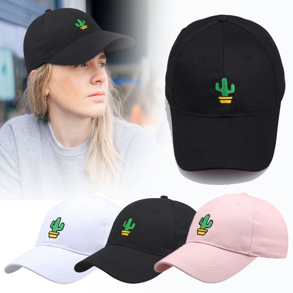 

Men Women Adjustable Spring Summer Cactus Embroidery Caps Baseball Hats Sunscreen Hats Sun Cap