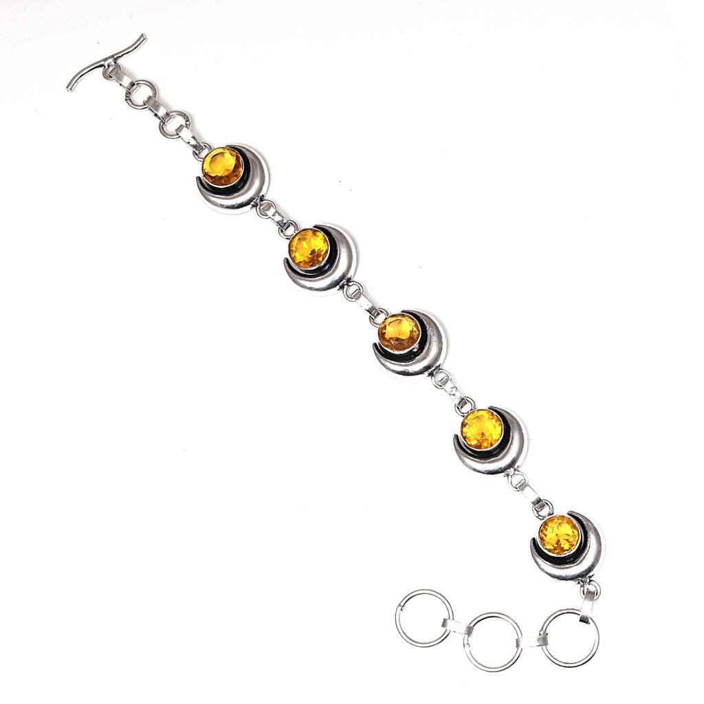 Citrine Quartz Gemstone Handmade Ethnic Jewelry Necklace Set 18-20''