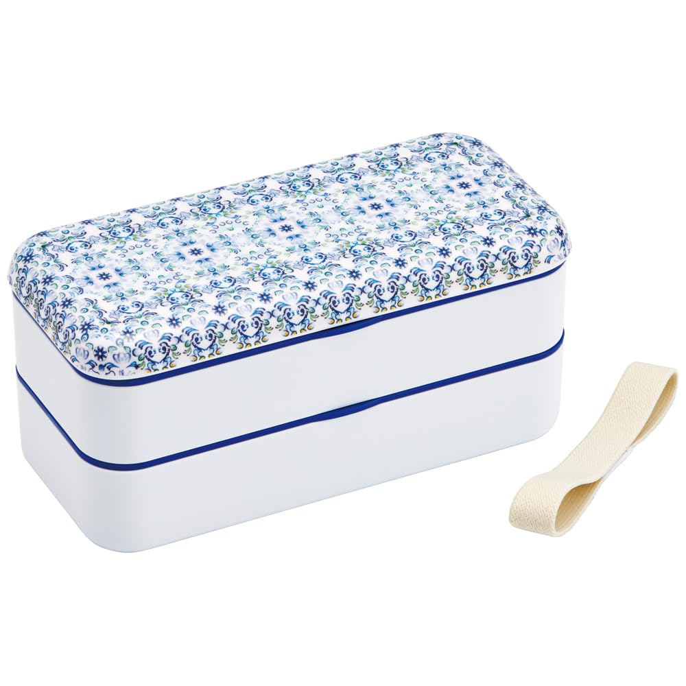 Skater Bento Tenpyo Dark with Melamine Made in Box, Pattern, Dreamy, Blue, 600ml, Chopsticks, Lid, Women's, Japan, SLBW6M-A