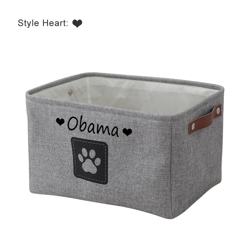 Pet Name DIY Toys Clothes Basket Custom Cat Dog Storage Box Personalised Accessories Organize Bin