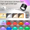 RGB 9-color lighting effect wall lamp, 5W, 5-level brightness night light, wireless gallery light, 360° magnetic rotating reading light