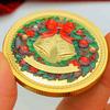 Santa Claus coins, New Year gifts, New Year's greetings, Christmas snowman, bells, commemorative medals, creative decorations, keychain